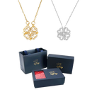 Colar Trevo - 4 Corações + 6 petalas de rosas